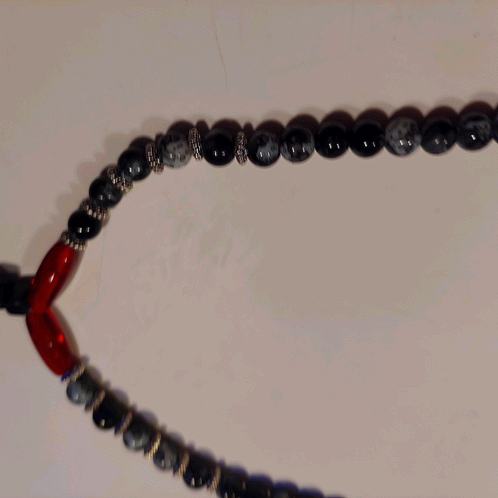 Hand made glass bead necklace